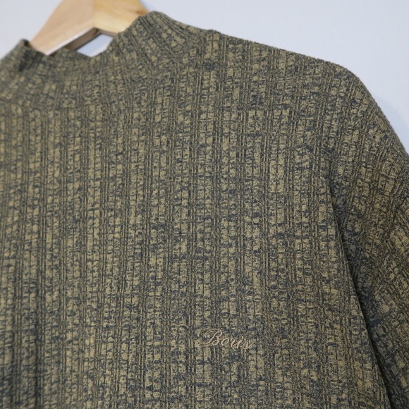 Boris Sweater Grandpa‎ Lounge Layering Mockneck Casual Green Pullover Italy - Picture 4 of 9